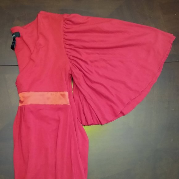 Red Empire Waist Tunic with Wide Flutter Sleeve Arden B  - Size XS - Picture 10 of 15
